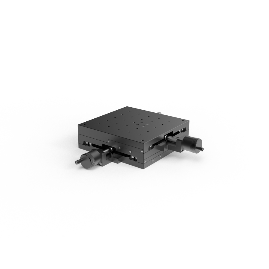 XY轴交叉滚柱式精密研磨丝杠手动位移台 台面尺寸160x160mm 行程±35mm